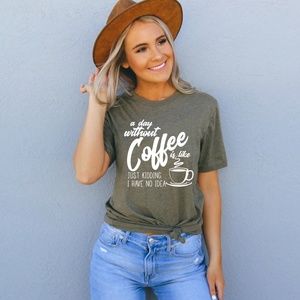 Funny Coffee Womens Crewneck Graphic T Shirt Tee